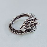 Retro Domineering Dragon Opening New Zodiac Index Finger Copper Ring main image 4