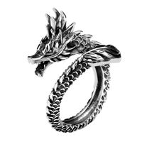 Retro Domineering Dragon Opening New Zodiac Index Finger Copper Ring main image 6