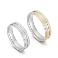 Simple Contrast Color Stainless Steel Frosted Ring Jewelry main image 1