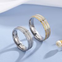 Simple Contrast Color Stainless Steel Frosted Ring Jewelry main image 4