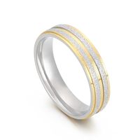 Simple Contrast Color Stainless Steel Frosted Ring Jewelry main image 6