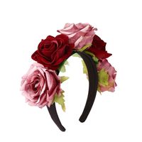 Fashion Simulation Fabric Big Rose Flower Wide Brim Headband sku image 1