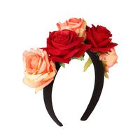 Fashion Simulation Fabric Big Rose Flower Wide Brim Headband sku image 2