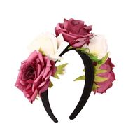 Fashion Simulation Fabric Big Rose Flower Wide Brim Headband sku image 5