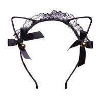 Bandeau Européen Et Américain En Dentelle Creuse Avec Petit Nœud Et Oreilles De Chat sku image 1