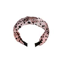 Fashion New Color Satin Fabric Hair Band Polka Dots Knotted Simple Wide Headband sku image 3