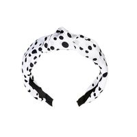 Fashion New Color Satin Fabric Hair Band Polka Dots Knotted Simple Wide Headband sku image 4