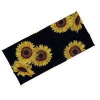 Patrón De Girasol Que Imprime Diadema Elástica De Yoga Deportiva De Lados Anchos sku image 4