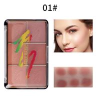 Fashion Six-color Blush Long-lasting Multi-color Matte Pearl Blush Plate sku image 1