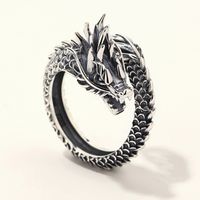 Retro Domineering Dragon Opening New Zodiac Index Finger Copper Ring sku image 1