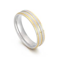 Simple Contrast Color Stainless Steel Frosted Ring Jewelry sku image 6