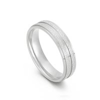 Simple Contrast Color Stainless Steel Frosted Ring Jewelry sku image 1