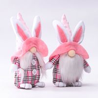 Ostern Rosa Ohren Karierte Hase Zwerg Puppe Elf Puppe Ornamente Heimtextilien Produkte sku image 3