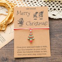 European And American Christmas Tree Alloy Drop Oil Pendant Hand Knitted Bracelet main image 1