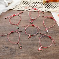 European And American Christmas Tree Alloy Drop Oil Pendant Hand Knitted Bracelet main image 5