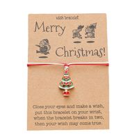 European And American Christmas Tree Alloy Drop Oil Pendant Hand Knitted Bracelet main image 6