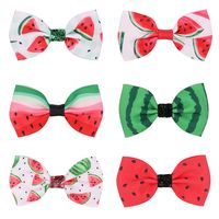 New Fruit Print Bow Hairpin Baby Watermelon Bangs Clip Children's Hair Accessories main image 1