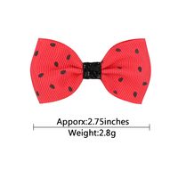 New Fruit Print Bow Hairpin Baby Watermelon Bangs Clip Children's Hair Accessories main image 5