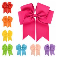 6 Inch Ribbed Satin Ribbon Fishtail Double-layer Streamer Bow Children's Hair Accessories main image 2