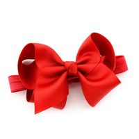 Children's Handmade Solid Color Flower Bow Baby Headband Wholesale main image 4