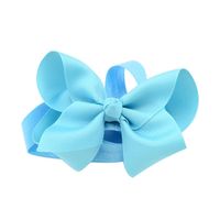 Children's Handmade Solid Color Flower Bow Baby Headband Wholesale main image 5