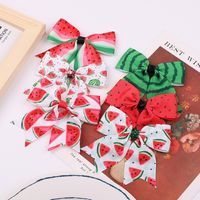 European And American Fruit Print Bow-knot Duckbill Clip Children's Hairpin main image 5