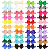 European And American Children's Handmade Solid Color Alice Flower Bow Baby Headband main image 1