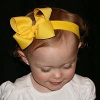European And American Children's Handmade Solid Color Alice Flower Bow Baby Headband main image 6