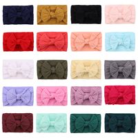 European And American Children's Solid Color Elastic Bow Headband Wholesale main image 2