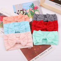 European And American Children's Solid Color Elastic Bow Headband Wholesale main image 5