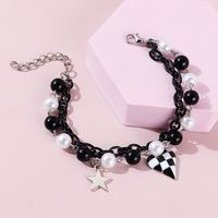 Korean Retro Small Fresh Star Creative Drop Nectarine Heart Pearl Bracelet main image 1