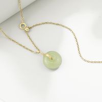 New Female Light Luxury Niche Hetian Jade Jewelry Long Life Lock Necklace Wholesale main image 1