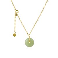 New Female Light Luxury Niche Hetian Jade Jewelry Long Life Lock Necklace Wholesale main image 6