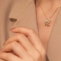 New 925 Silver Clavicle Chain Auspicious Clouds And Peace Ful Lock Necklace Female main image 4
