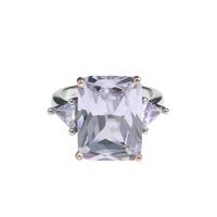 Fashionable Geometric Blue Diamond Triangle Inlaid Zircon Ring main image 2