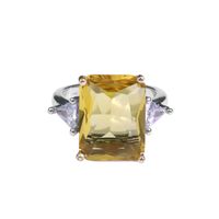 Retro Citrine Geometric Micro-inlaid Open Index Finger Ring main image 2