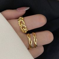 Cross-wound Simple Golden Texture Fine Twisted Fashion Ring main image 3