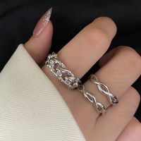 Cross-wound Simple Golden Texture Fine Twisted Fashion Ring main image 4