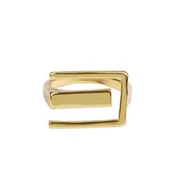 Simple Letter E Shape Fashion Design Punk Geometric Ring main image 6