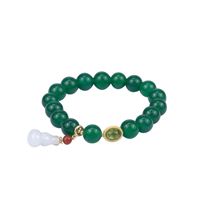 Mode Grüner Achat Chalcedon Mode Einfaches Armband Kristall Weiße Jade Anhänger Armband main image 6
