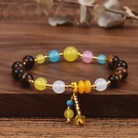 Retro Woody-jade Bracelet Multi-treasure Stitching Golden Silk Jade Bracelets main image 2