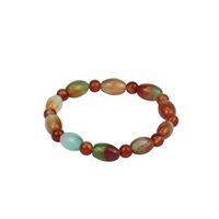 Natural Olive Beads Agate Gradient Chalcedony Hand-woven Couple Bracelet main image 6