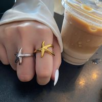 Fashion Starfish Geometric Solid Color Niche Index Finger Seaside Simple Ring main image 1
