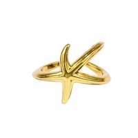 Fashion Starfish Geometric Solid Color Niche Index Finger Seaside Simple Ring main image 6