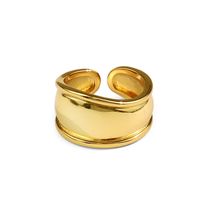 Simple Irregular Wide Face Open Simple Niche Geometric Solid Color Ring main image 6