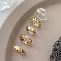 Creative Simple Geometric Jewelry Ring Resin Butterfly Chain Ring 5-piece Set main image 3