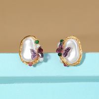 Retro Butterfly Natural Stone Fashion Earrings main image 5
