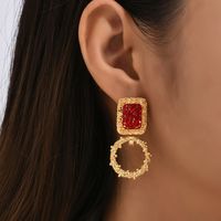 Perles De Riz Galvanoplastie Boucles D&#39;oreilles Géométriques Boucles D&#39;oreilles Bijoux D&#39;oreille main image 1