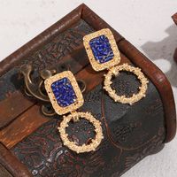 Perles De Riz Galvanoplastie Boucles D&#39;oreilles Géométriques Boucles D&#39;oreilles Bijoux D&#39;oreille main image 3