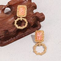 Perles De Riz Galvanoplastie Boucles D&#39;oreilles Géométriques Boucles D&#39;oreilles Bijoux D&#39;oreille main image 5